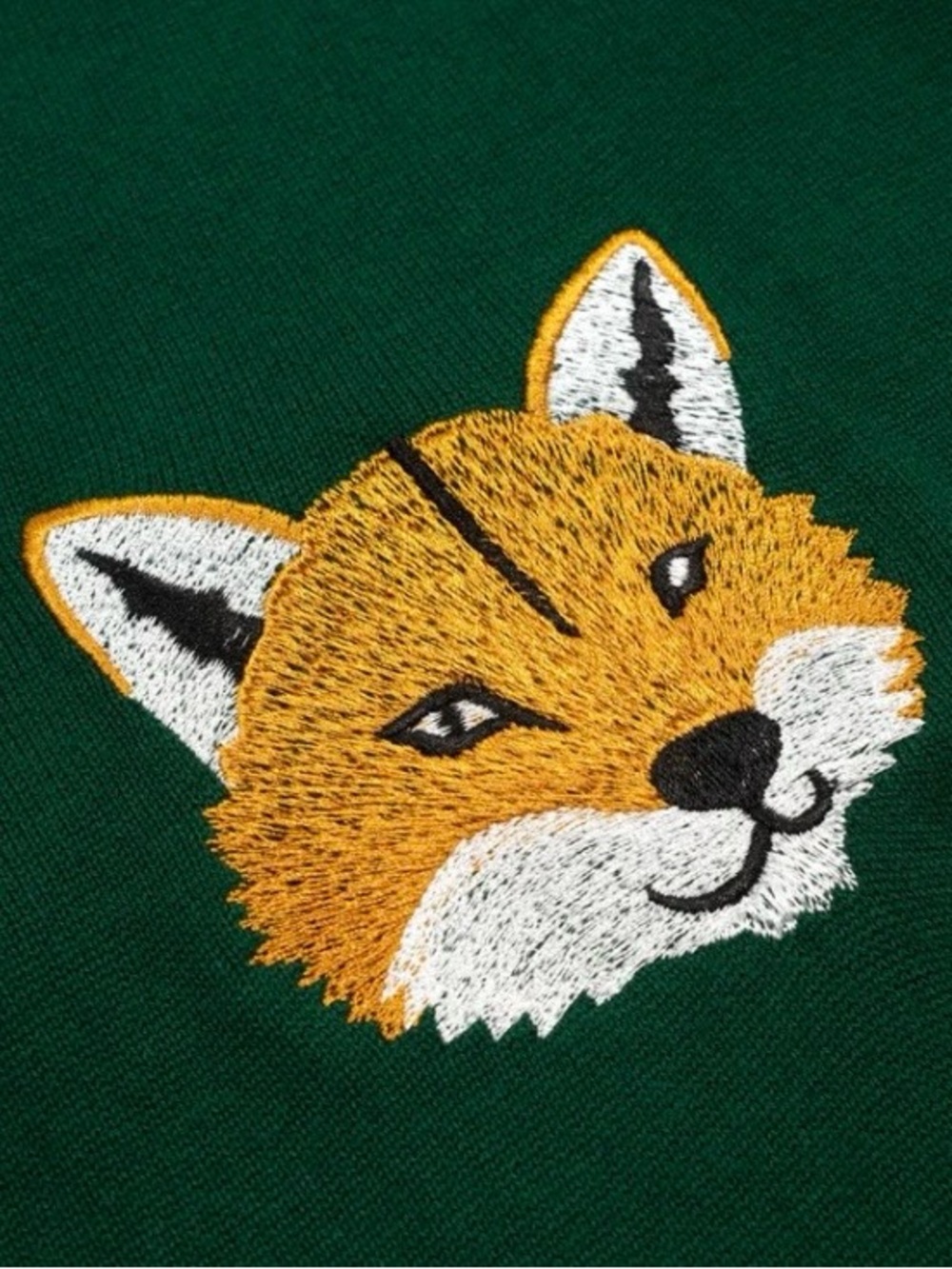 Green Two-Piece Knit Set with Fox Patch and Polka Dots - Picture 2 of 7